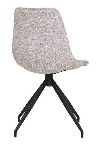 HOUSE NORDIC Monaco spisebordsstol, m. drejefod - sand bouclé stof og sort stl