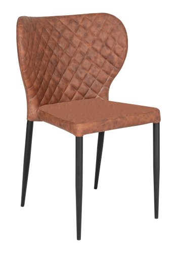 HOUSE NORDIC Pisa spisebordsstol, stabelbar - vintage brun PU og stl