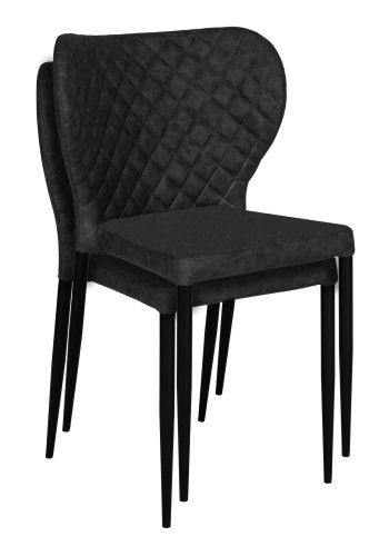 HOUSE NORDIC Pisa spisebordsstol, stabelbar - sort PU og stl