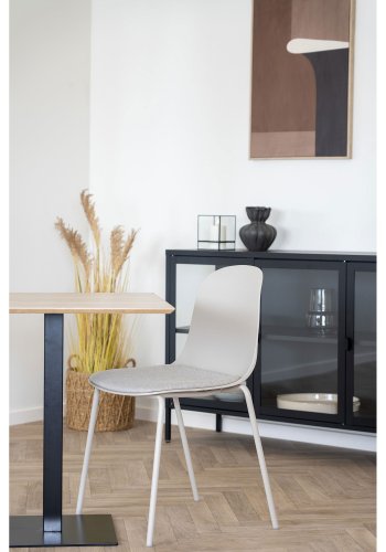 HOUSE NORDIC Madalena spisebordsstol - lysegr plast/polyester stof/stl