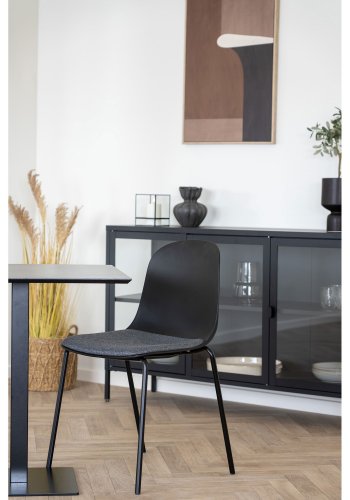 HOUSE NORDIC Madalena spisebordsstol - sort plast/polyester stof/stl