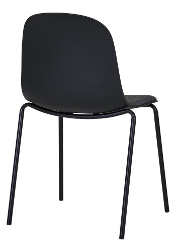 HOUSE NORDIC Madalena spisebordsstol - sort plast/polyester stof/stl