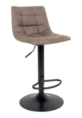 HOUSE NORDIC Middelfart barstol - lysebrun stof og sort stl