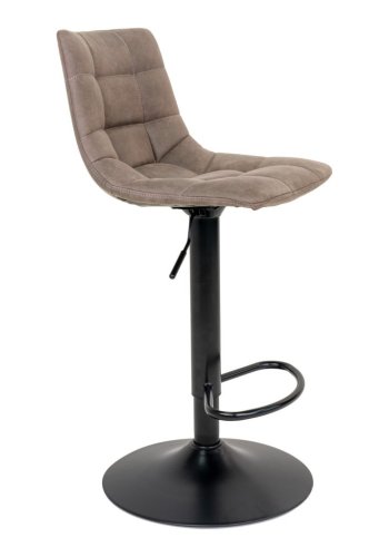 HOUSE NORDIC Middelfart barstol - lysebrun stof og sort stl