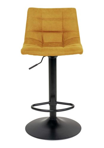 HOUSE NORDIC Middelfart barstol - sennepsgul stof og sort stl