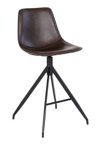 HOUSE NORDIC  Monaco Counterstol - Counterstol, PU lder, brun, sorte ben, HN1227