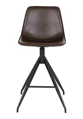 HOUSE NORDIC  Monaco Counterstol - Counterstol, PU lder, brun, sorte ben, HN1227