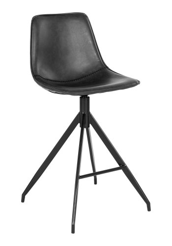 HOUSE NORDIC  Monaco Counterstol - Counterstol, PU lder, sort, sorte stol, HN1228