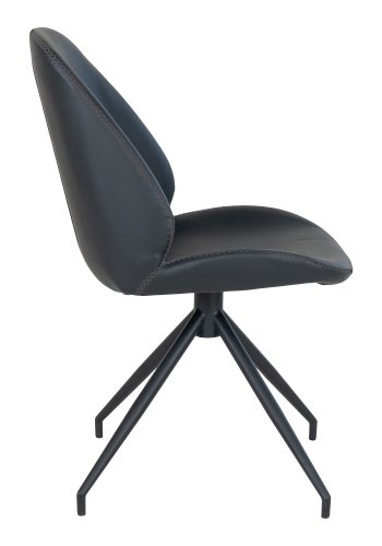 HOUSE NORDIC  Monte Carlo Spisebordsstol - Spisebordsstol med drejefod, PU lder, sort, sorte ben, HN1223