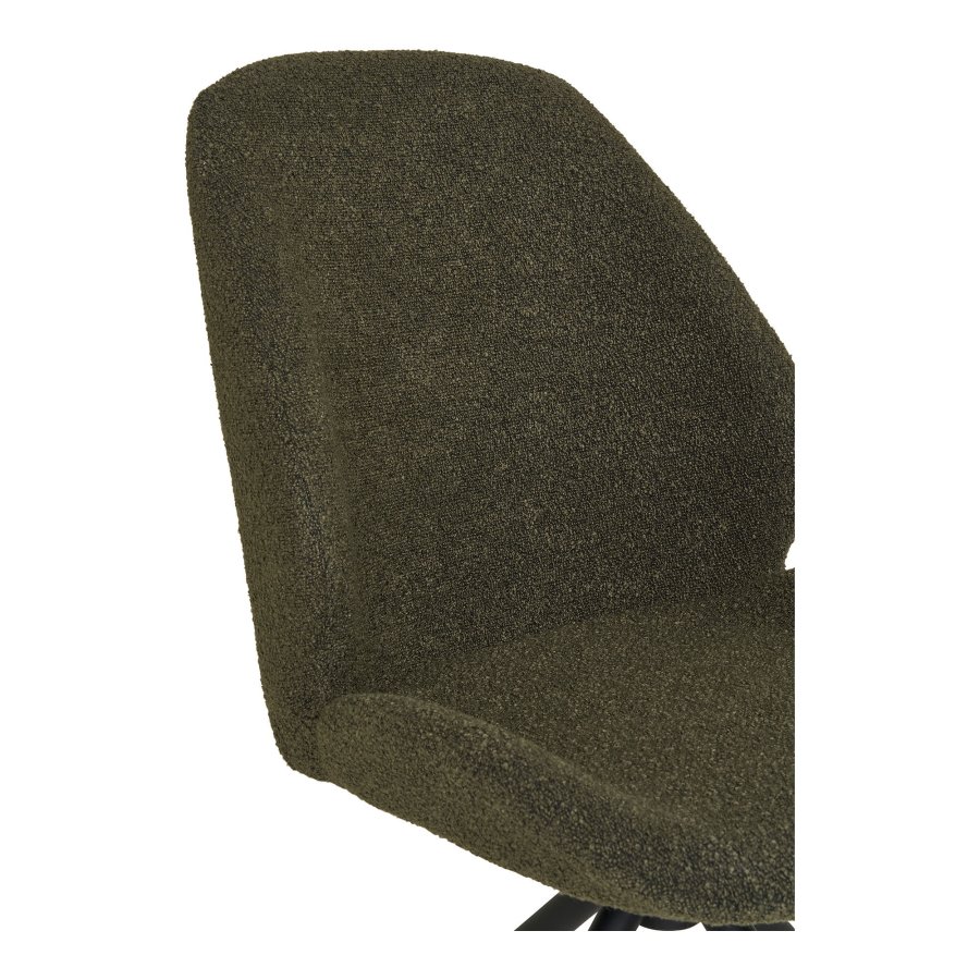 HOUSE NORDIC  Monte Carlo Spisebordsstol - Spisebordsstol med drejefod, bouclé, grn, sorte ben, HN1241