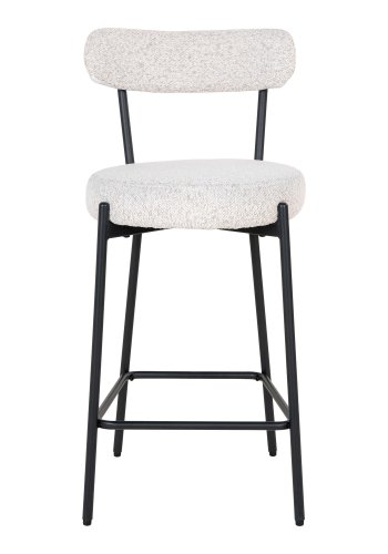 HOUSE NORDIC Barstol, hvid bouclé med sorte ben, HN1270