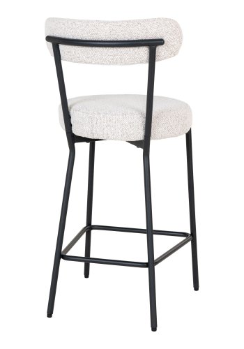 HOUSE NORDIC Barstol, hvid bouclé med sorte ben, HN1270