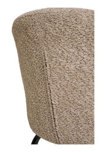 HOUSE NORDIC Safira spisebordsstol - beige bouclé polyester stof og sort stl