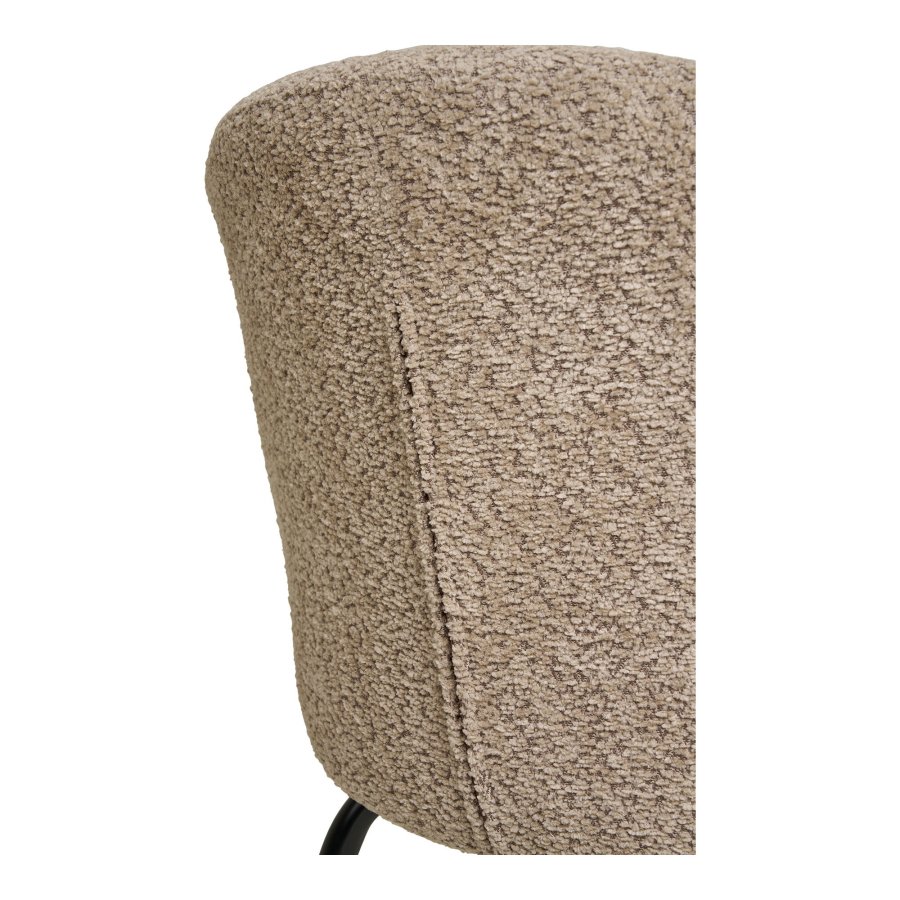 HOUSE NORDIC Safira spisebordsstol - beige bouclé polyester stof og sort stl