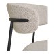 HOUSE NORDIC Mira spisebordsstol - sand bouclé polyester stof og sort stl