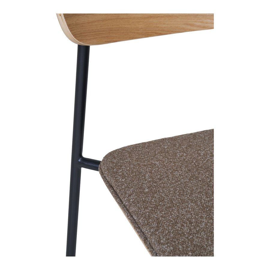 HOUSE NORDIC Estepona spisebordsstol, stabelbar - brun polyester, natur asketr og sort stl