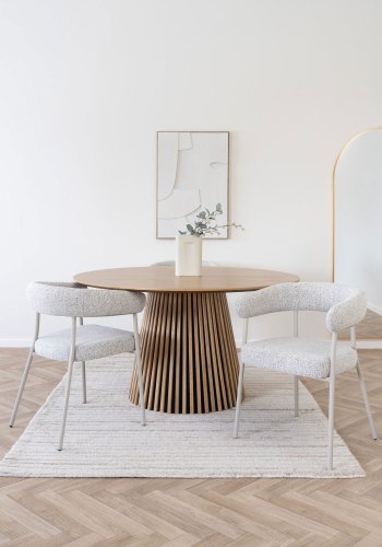 HOUSE NORDIC  Trivio Spisebordsstol - Spisebordsstol, bouclé, sand med gr ben, HN1284