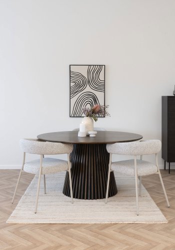 HOUSE NORDIC  Trivio Spisebordsstol - Spisebordsstol, bouclé, sand med gr ben, HN1284