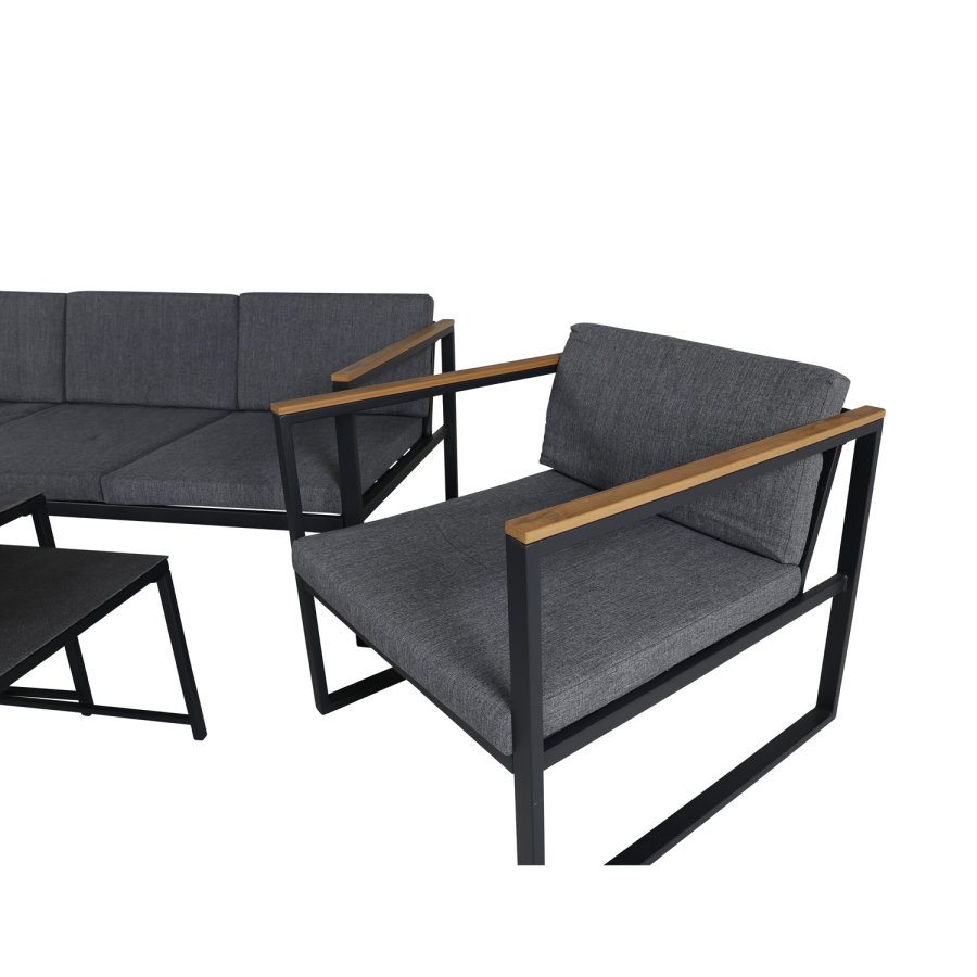 VENTURE DESIGN Dakar sofast - gr hynder, sprayglas og sort stl