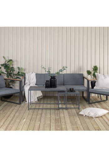 VENTURE DESIGN Dakar sofast - gr hynder, sprayglas og sort stl