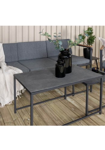 VENTURE DESIGN Dakar sofast - gr hynder, sprayglas og sort stl