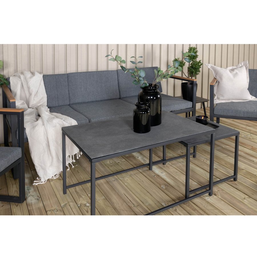 VENTURE DESIGN Dakar sofast - gr hynder, sprayglas og sort stl