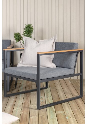 VENTURE DESIGN Dakar sofast - gr hynder, sprayglas og sort stl