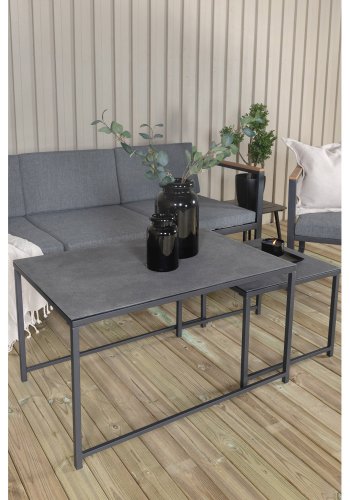 VENTURE DESIGN Dakar sofast - gr hynder, sprayglas og sort stl