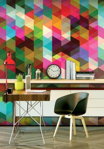 ARTGEIST Fototapet - Colourful Geometry, farverig geometri (Flere strrelser)