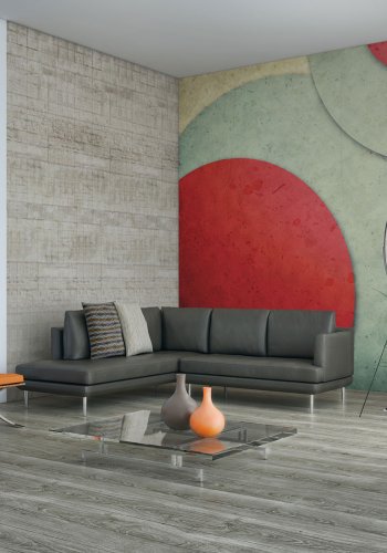 Artgeist Fototapet - circles - retro style, retro cirkler (flere strrelser)