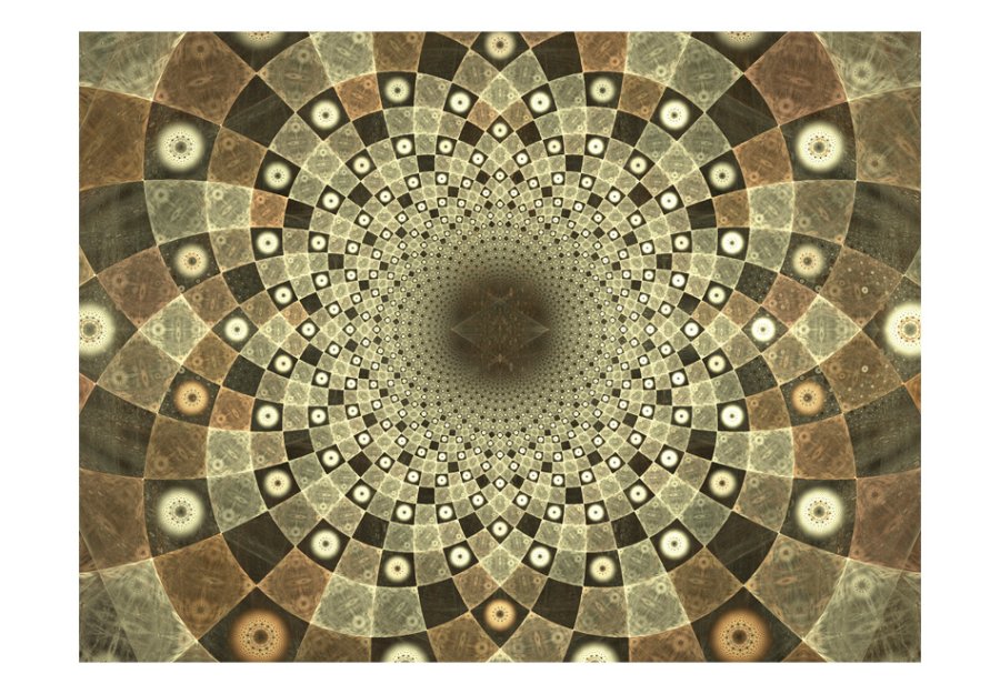Artgeist Fototapet - Brown mosaic, brunt mandala i mosaik (Flere strrelser)