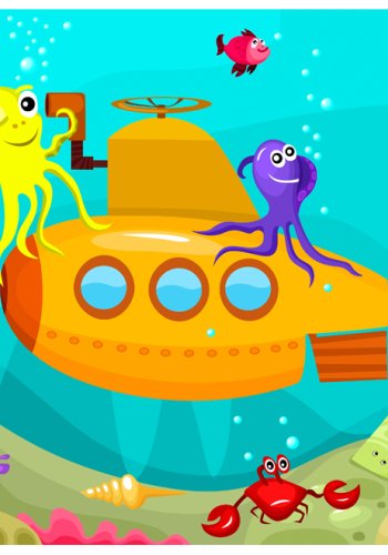 ARTGEIST Fototapet - Submarine, brnevenlig undervandsbd (flere strrelser)