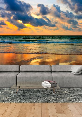 ARTGEIST Fototapet - Farverige solnedgang over havet (flere strrelser)