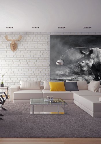 ARTGEIST Fototapet - Nsehorn tabte i staver (flere strrelser)