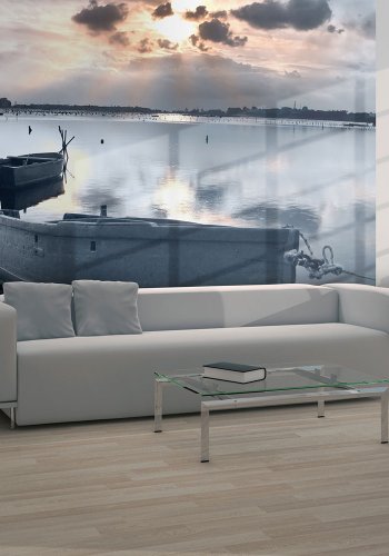 ARTGERIST Fototapet - Little port boats, sm bde (flere strrelser)