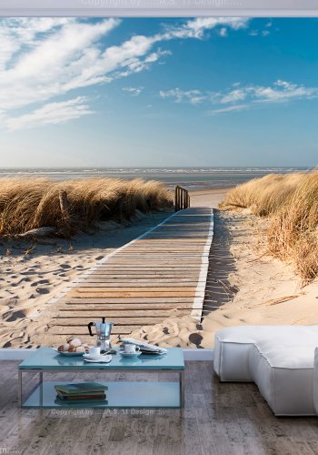 ARTGEIST Fototapet - North Sea beach, Udsigt over strand (flere strrelser)