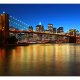 ARTGEIST Fototapet - Dusk over Brooklyn Bridge, nattehimmel over Brooklyn Bridge (flere strrelser)