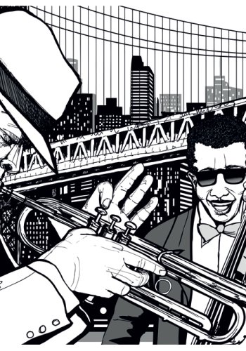 ARTGEIST Fototapet - New York, music, jazz... (flere strrelser)