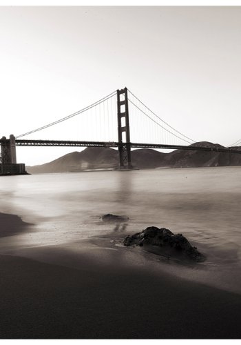 ARTGEIST Fototapet - San Francisco: Golden Gate Bridge i sort og hvid (flere strrelser)
