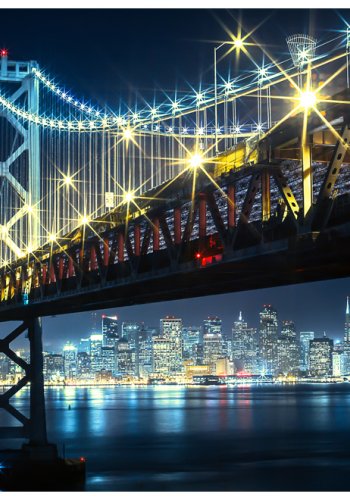 ARTGEIST Fototapet - Bay Bridge om natten (flere strrelser)