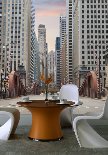 ARTGEIST Fototapet af Chicago street (flere strrelser)