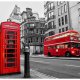 ARTGEIST Fototapet af London - Rd bus og telefonboks (flere strrelser)