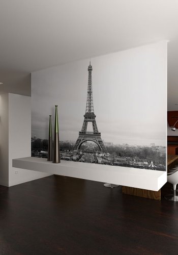 ARTGEIST Fototapet af Paris - sort og hvid fotografering af Eiffeltrnet (flere strrelser)