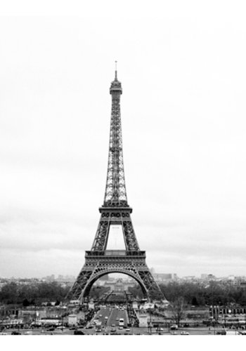 ARTGEIST Fototapet af Paris - sort og hvid fotografering af Eiffeltrnet (flere strrelser)