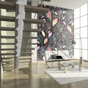 ARTGEIST Fototapet - Efterrsblade p sort baggrund (flere strrelser)