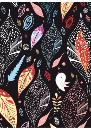 ARTGEIST Fototapet - Efterrsblade p sort baggrund (flere strrelser)