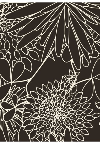 ARTGEIST Fototapet - Sort og hvid blomstret baggrund (flere strrelser)