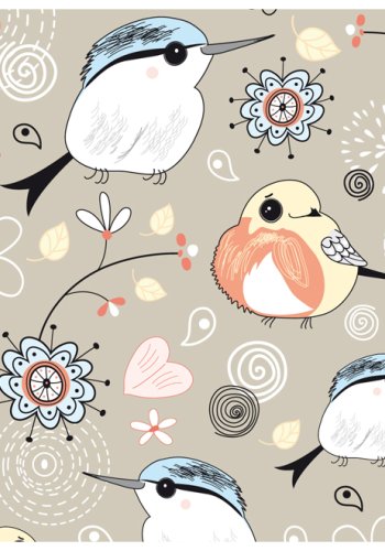 ARTGEIST Fototapet - Naturligt mnster med fugle (flere strrelser)