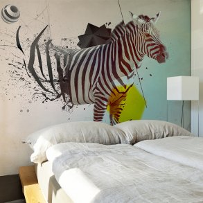 ARTGEIST Fototapet af zebra - I disharmoni med naturen (flere strrelser)