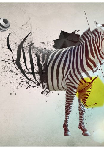 ARTGEIST Fototapet af zebra - I disharmoni med naturen (flere strrelser)